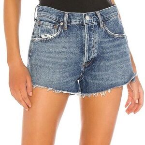 AGOLDE Parker Vintage Cut-Off Shorts Lowkey Wash Womens Size 25